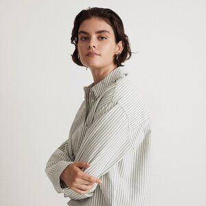 Madewell Signature Oxford Crop Shirt - Spruce (S)